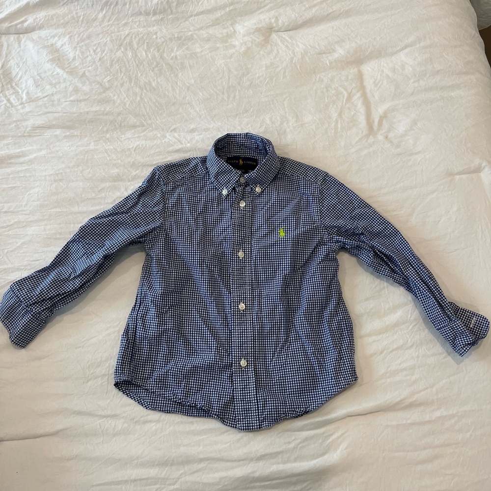 Polo Ralph Lauren Navy Button-Down Gingham boys’ Shirt 3T